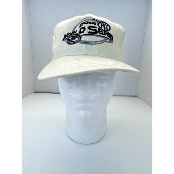 Arizona Diamondbacks NY Yankees New Era Hat 2001 World Series White SnapBack VTG - Picture 2 of 7
